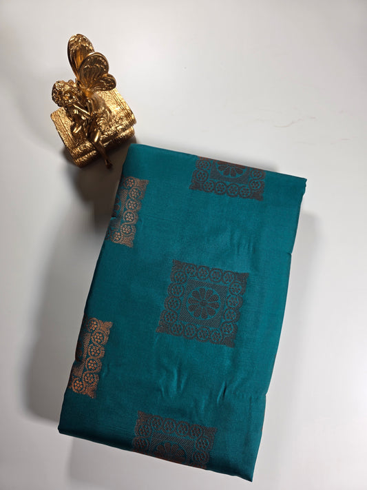 Blue copper zari  saree