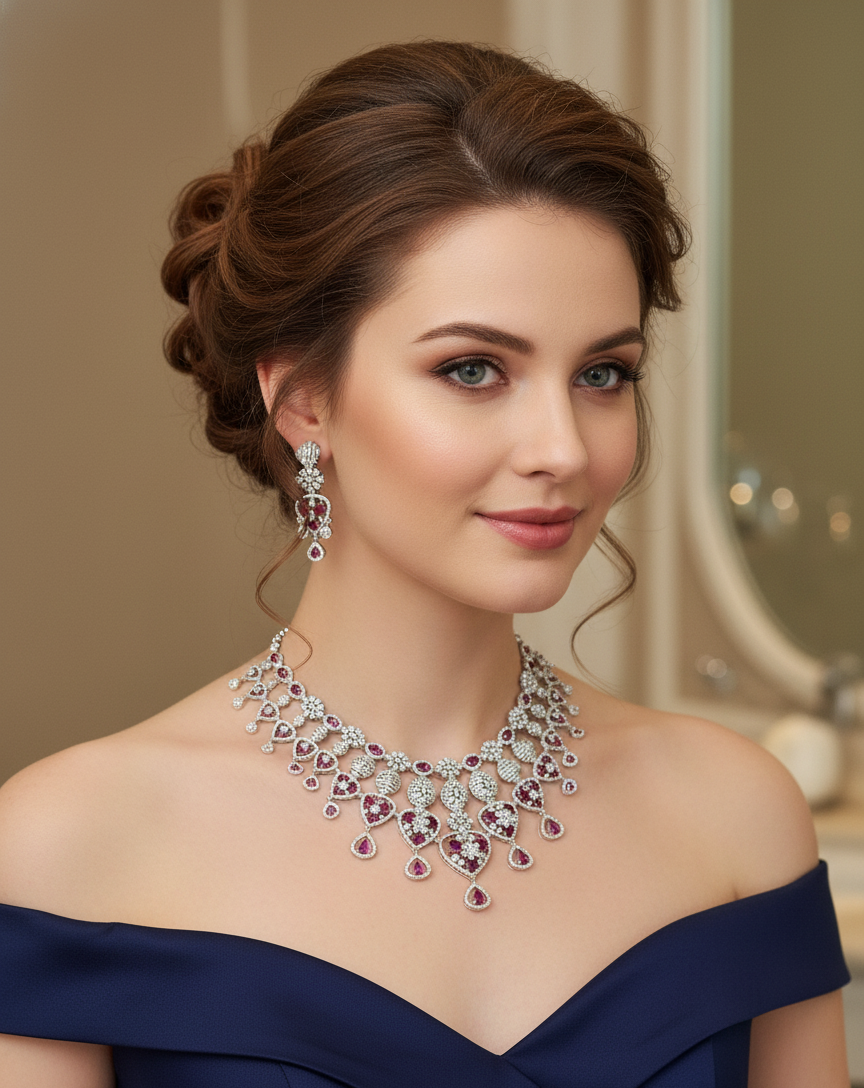American Diamond necklace set