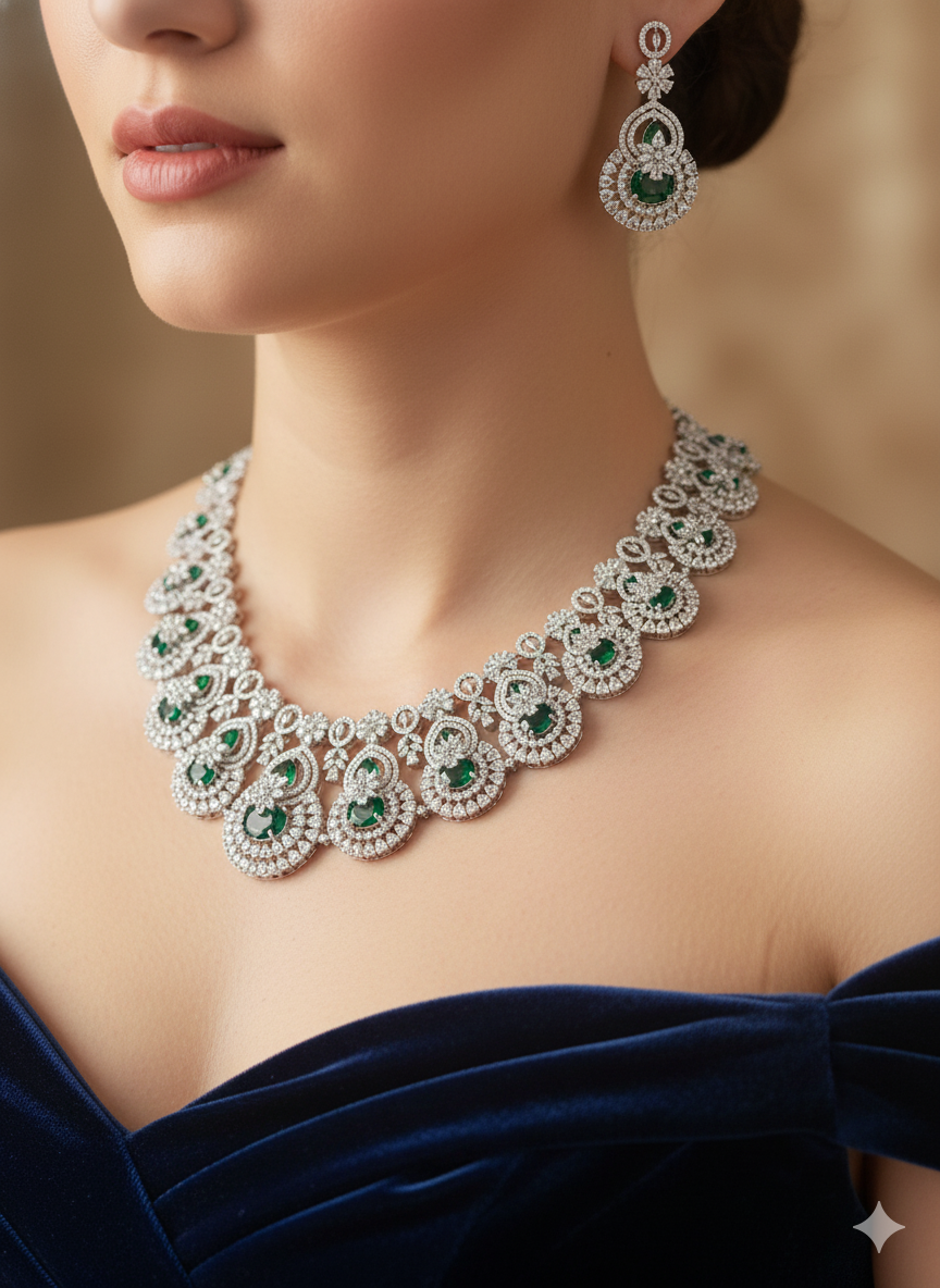 American diamond necklace set