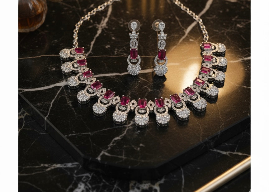 American diamond necklace set