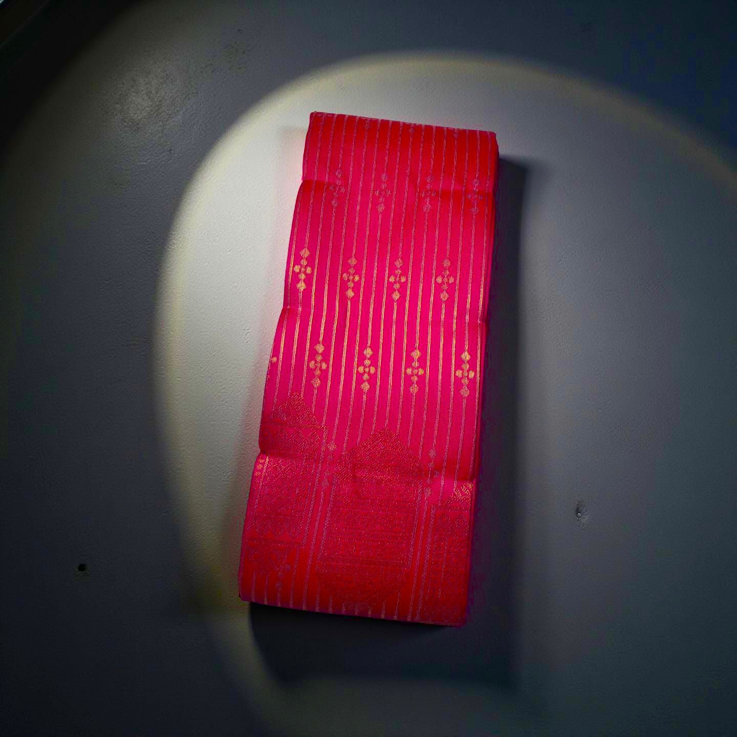 "Radiant Kuberapattu: Pink Body with Peach and Copper Zari Border"