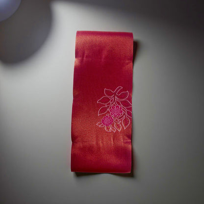 Peach and  pink floral kuberappattu saree