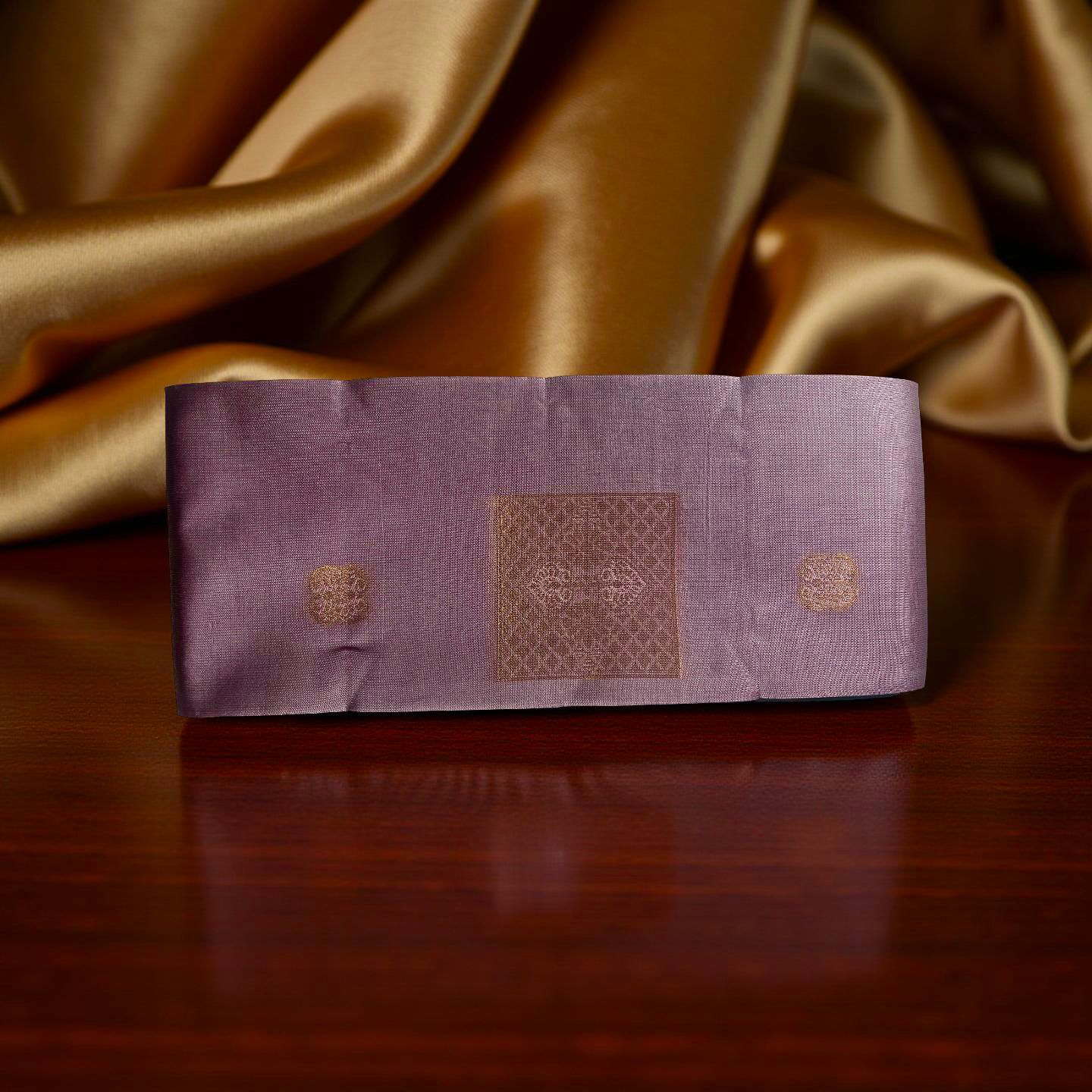 Elegant Light Purple & Peacock Blue Semi Silk Saree with Copper Zari Weave